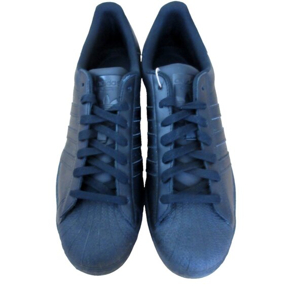 Adidas Men's Superstar Leather Shoes Core Triple Black Sizes NIB EG4957 - Picture 3 of 5